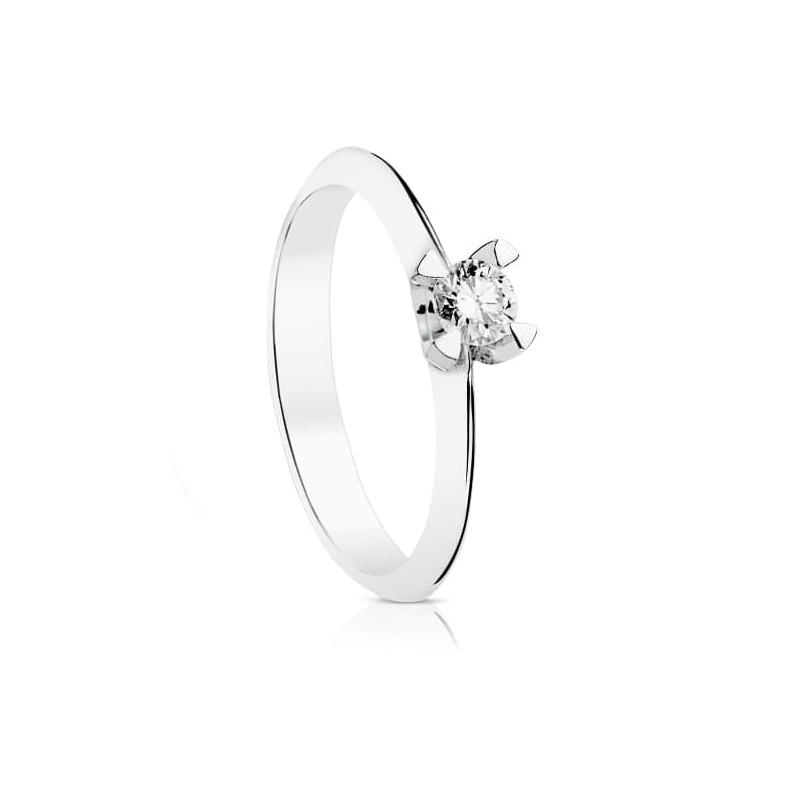 18K SOLITARIO DIAMANTE NATURAL TALLA BRILLANTE ORO BLANCO 0.200 QTS. SI-H