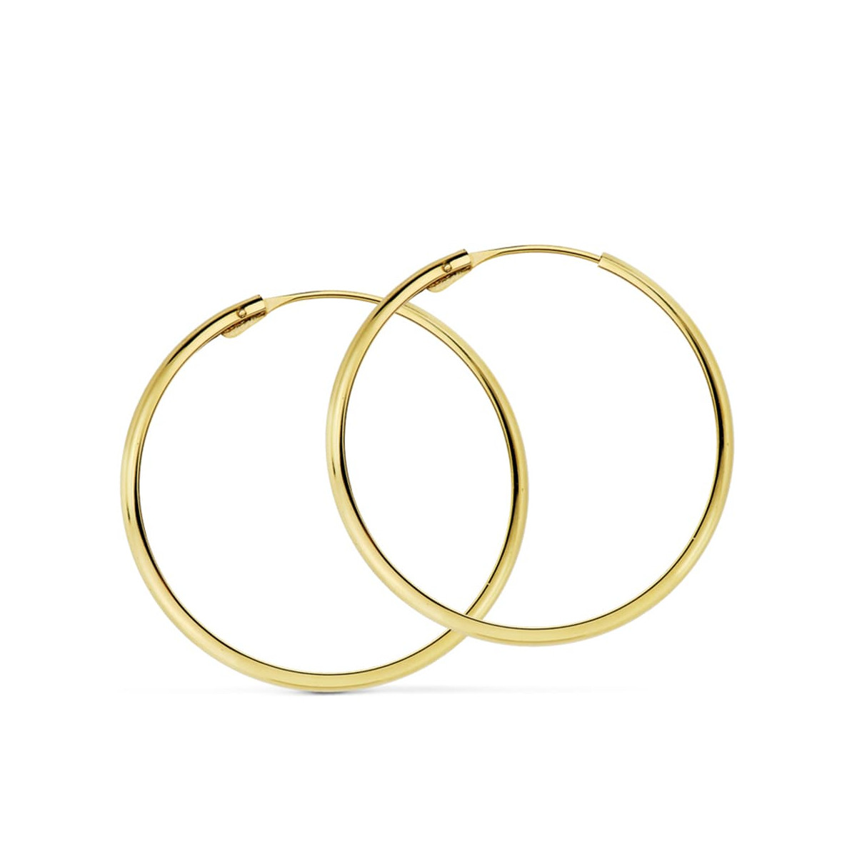 18K AROS ORO AMARILLO MEDIA CAÑA LISOS LIGEROS 30X3 MM