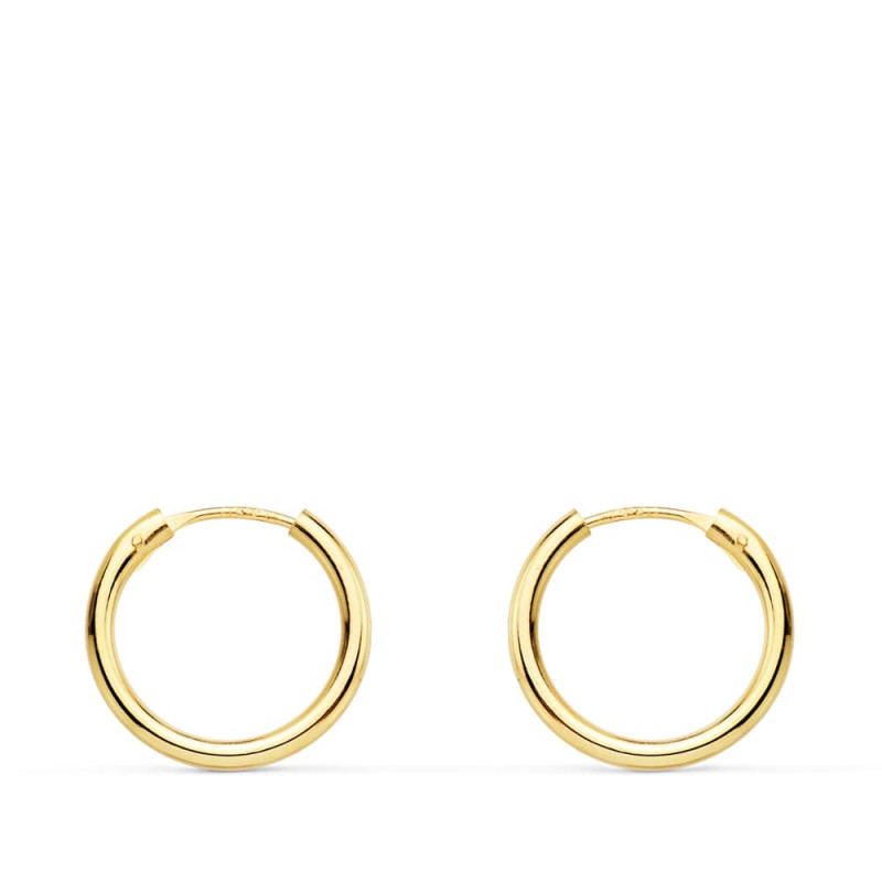 18K AROS ORO AMARILLO REDONDOS LISOS LIGEROS 14X1.50 MM
