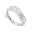 18K SORTIJA ORO BLANCO CON CIRCONITAS. ANCHO: 6 MM