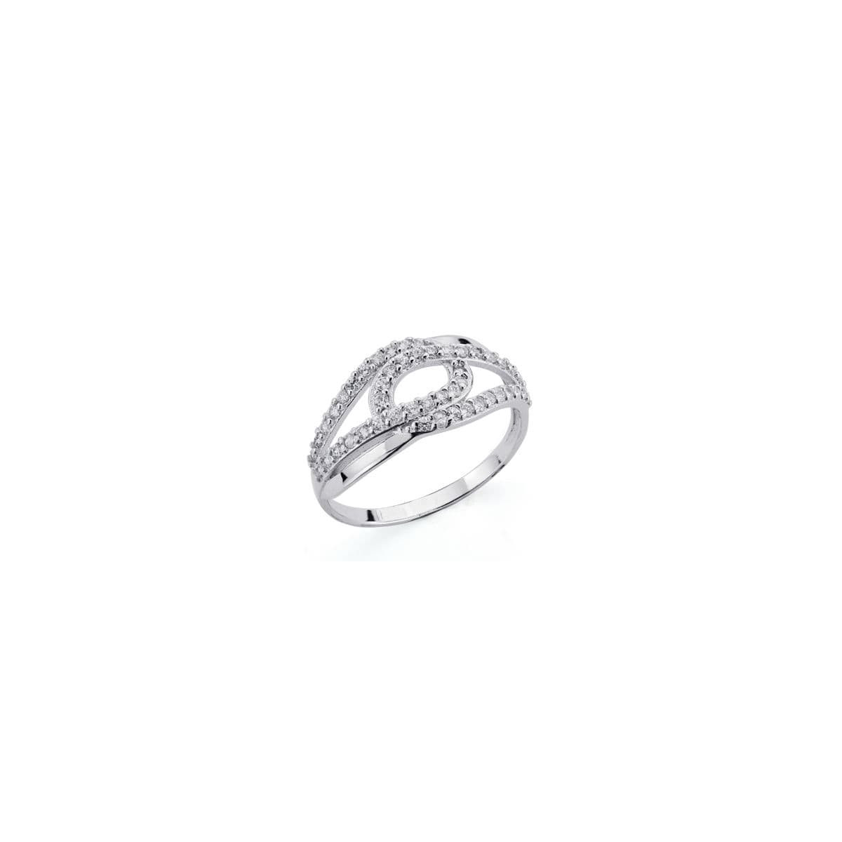 18K SORTIJA ORO BLANCO CON CIRCONITAS. ANCHO: 9 MM