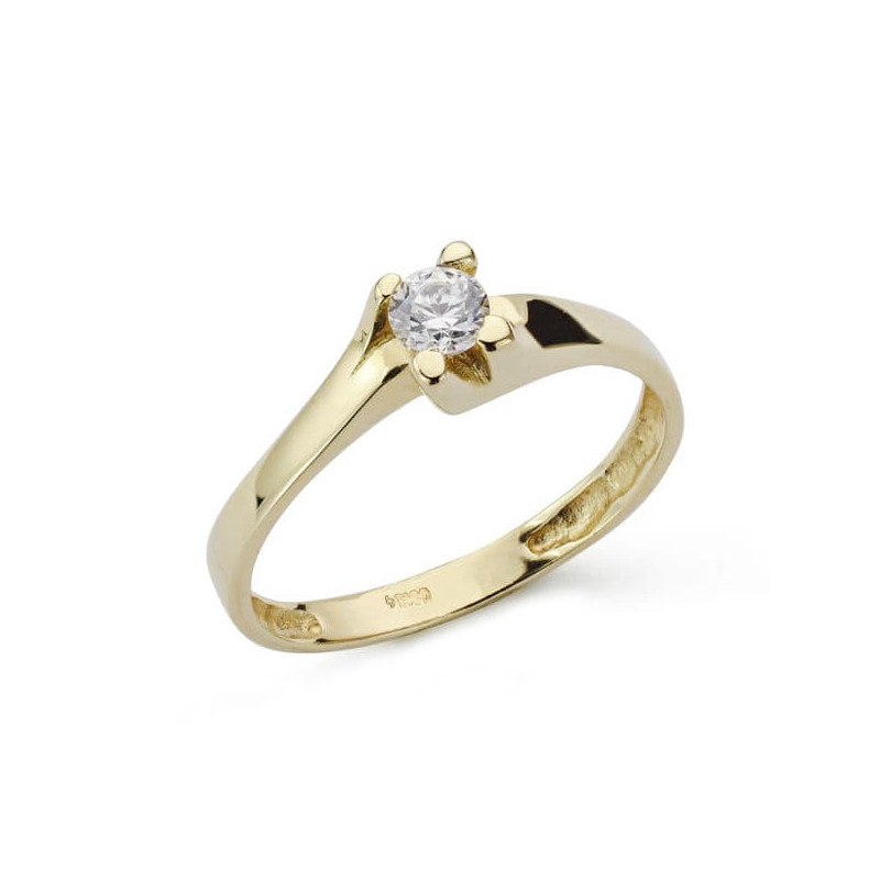 18K SOLITARIO ORO AMARILLO SEÑORA CIRCONITA 5 MM