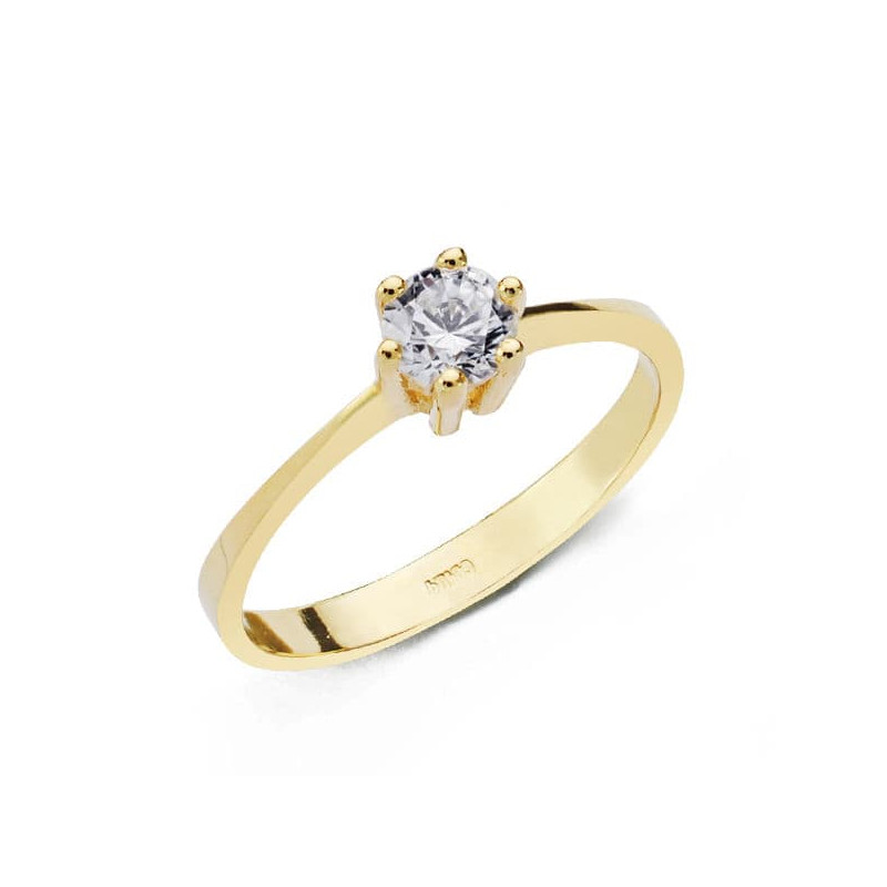 18K SOLITARIO ORO AMARILLO CIRCONITA 4.5 MM