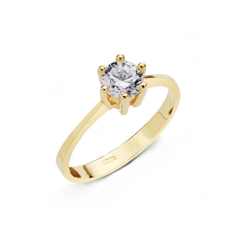 18K SOLITARIO ORO AMARILLO CIRCONITA 5.5 MM