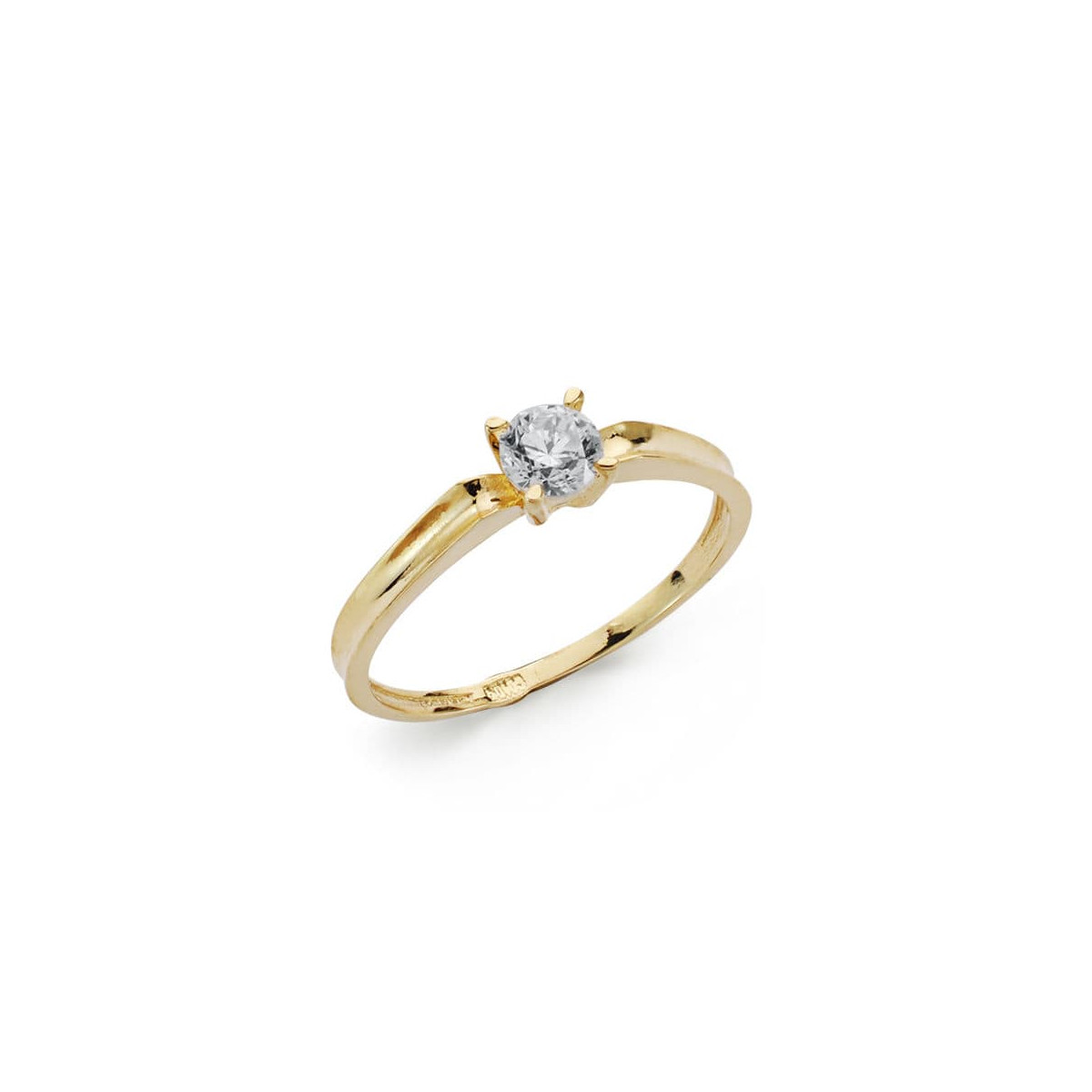 18K SOLITARIO ORO AMARILLO CON CIRCONITA DE 4 MM