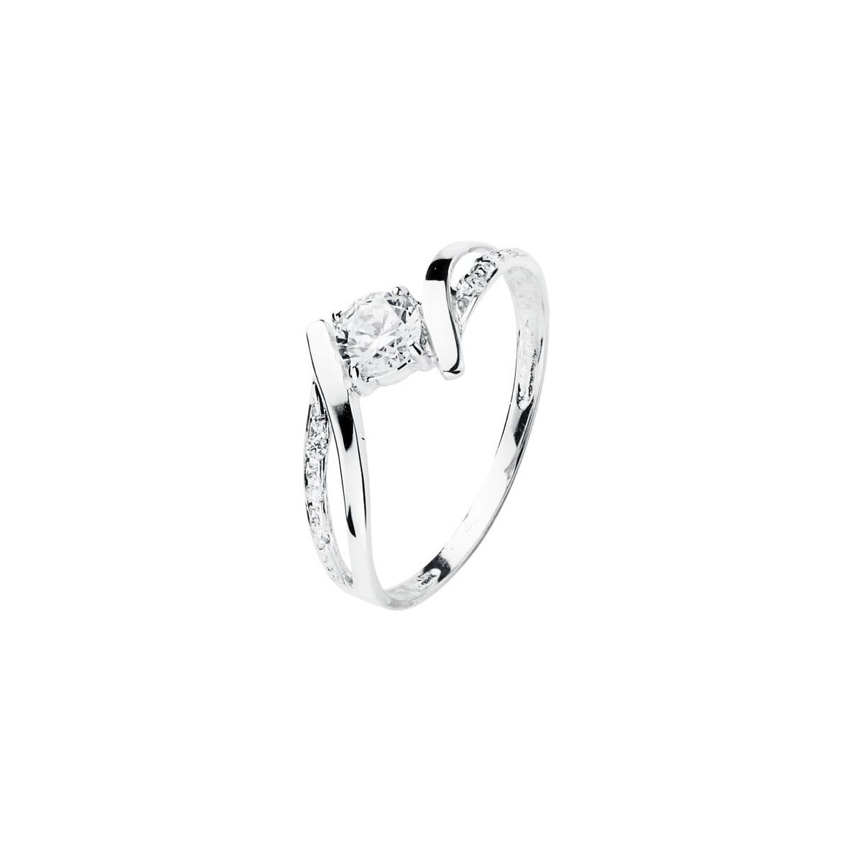 18K SOLITARIO ORO BLANCO CIRCONITA 4 MM