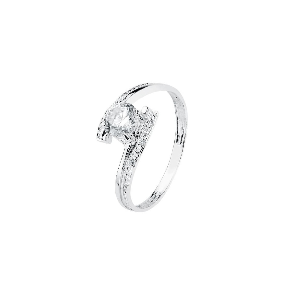 18K SOLITARIO ORO BLANCO CIRCONITA 5 MM