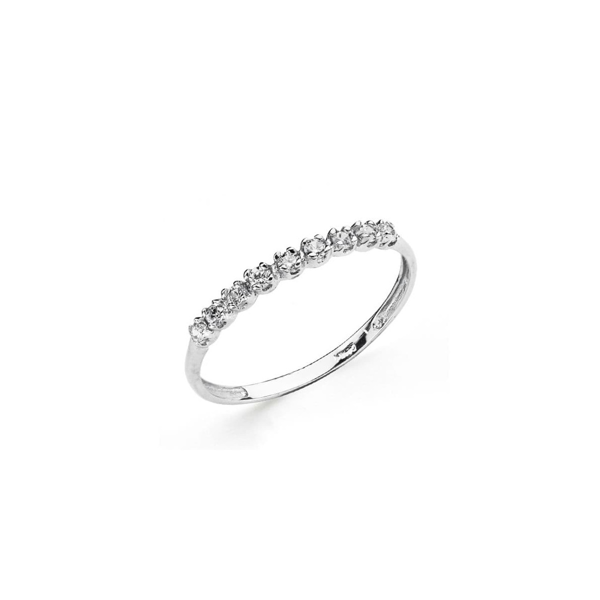 18K SORTIJA ORO BLANCO 9 CIRCONITAS