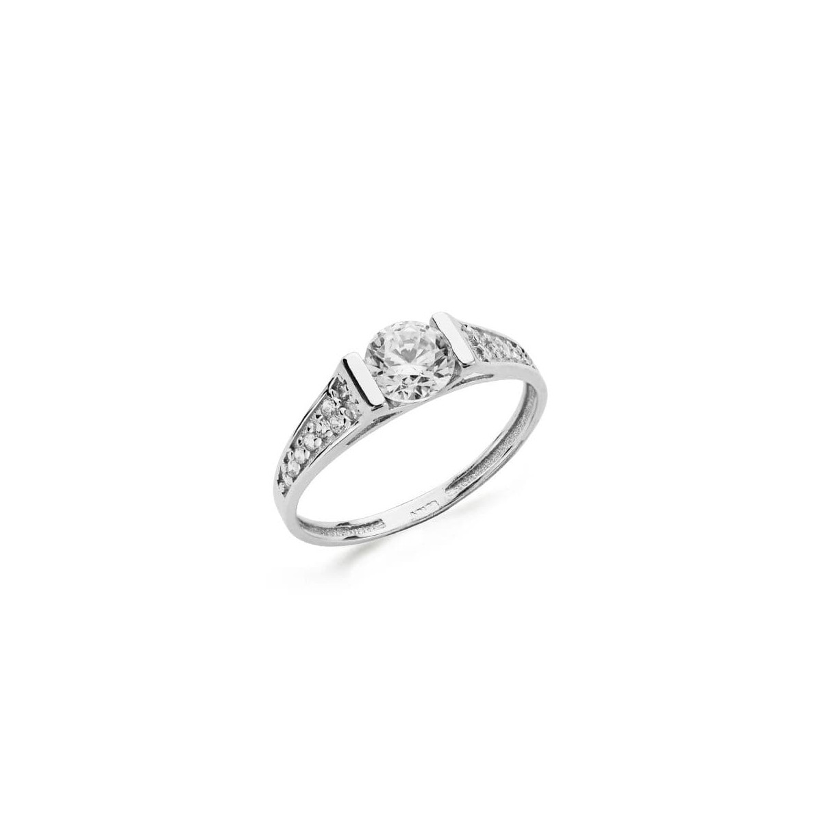 18K SOLITARIO ORO BLANCO CIRCONITA 5 MM