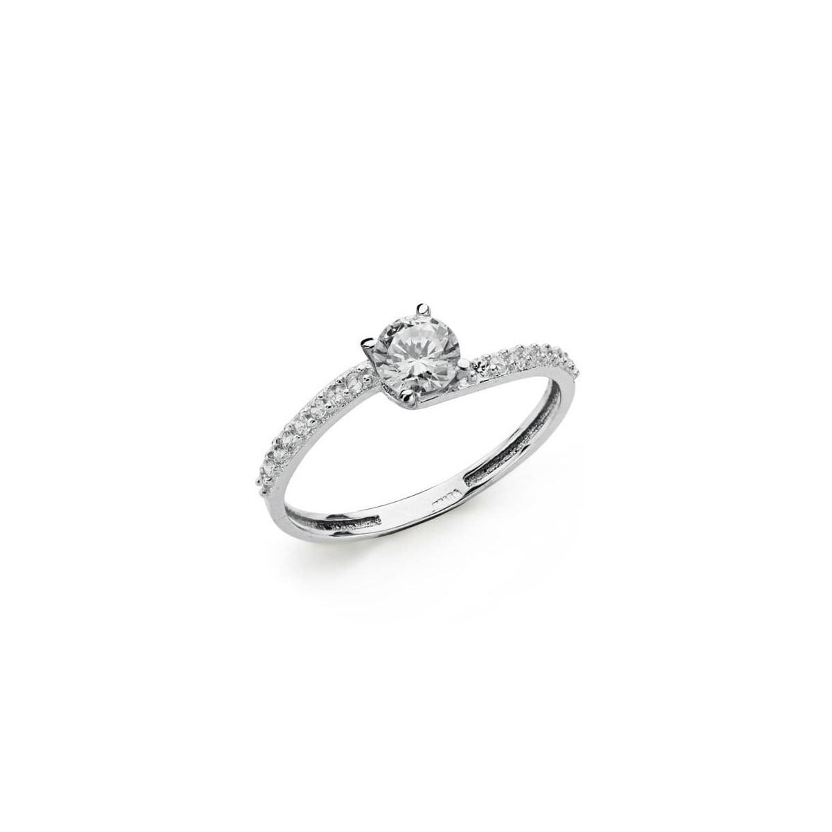18K SOLITARIO ORO BLANCO CIRCONITA 5 MM