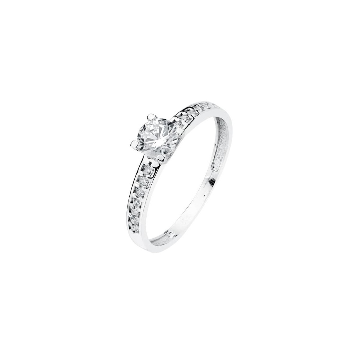 18K SOLITARIO ORO BLANCO CIRCONITA 5 MM