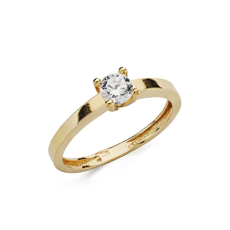 18K SOLITARIO ORO AMARILLO CIRCONITA 4.5 MM