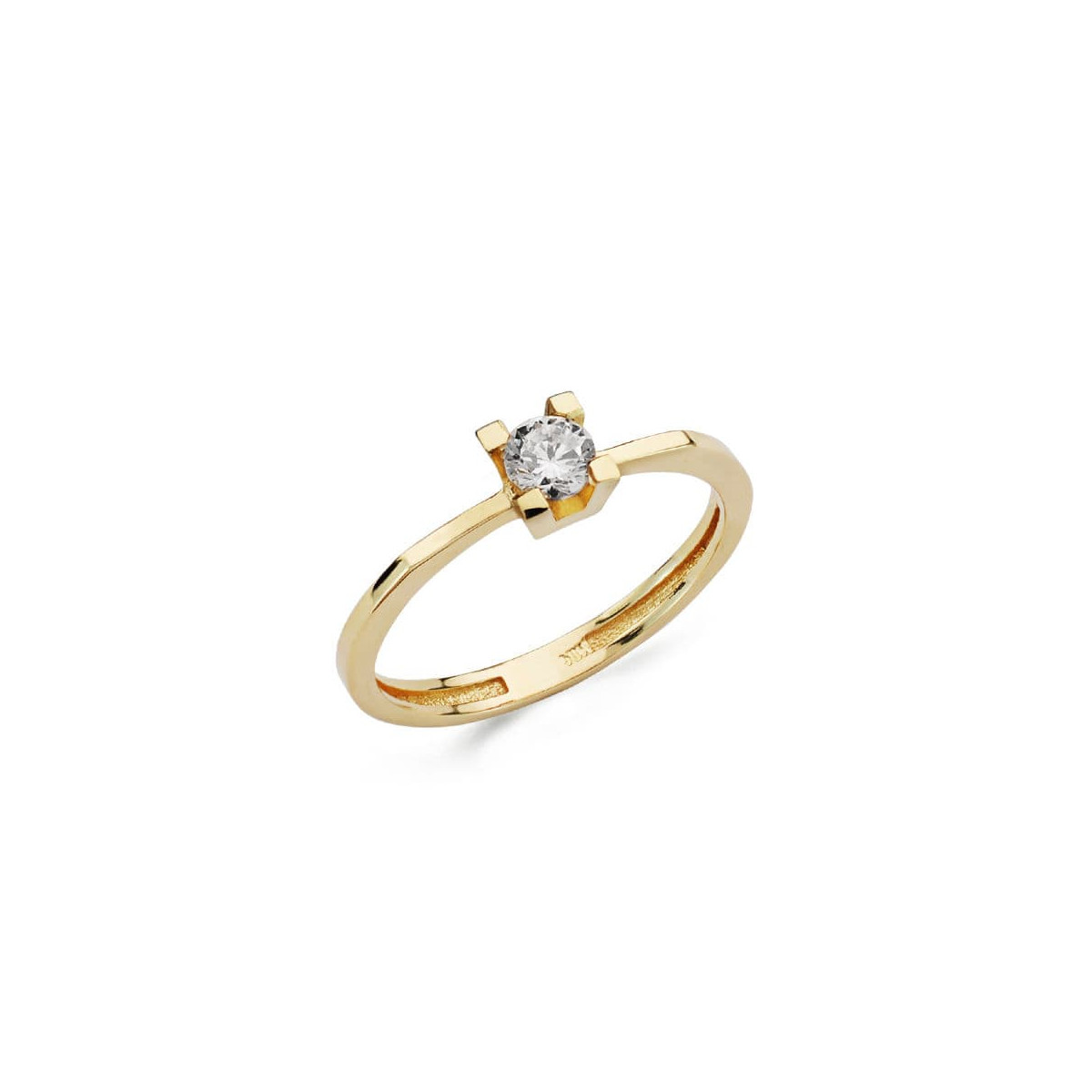 18K SOLITARIO ORO AMARILLO CIRCONITA 3.5 MM