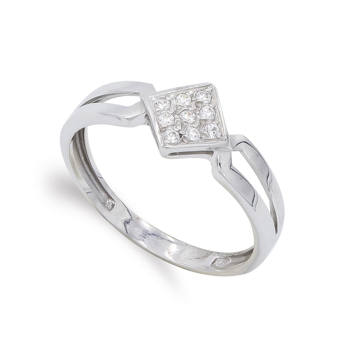 18K SORTIJA ORO BLANCO CON CIRCONITAS. ANCHO: 7,5 MM