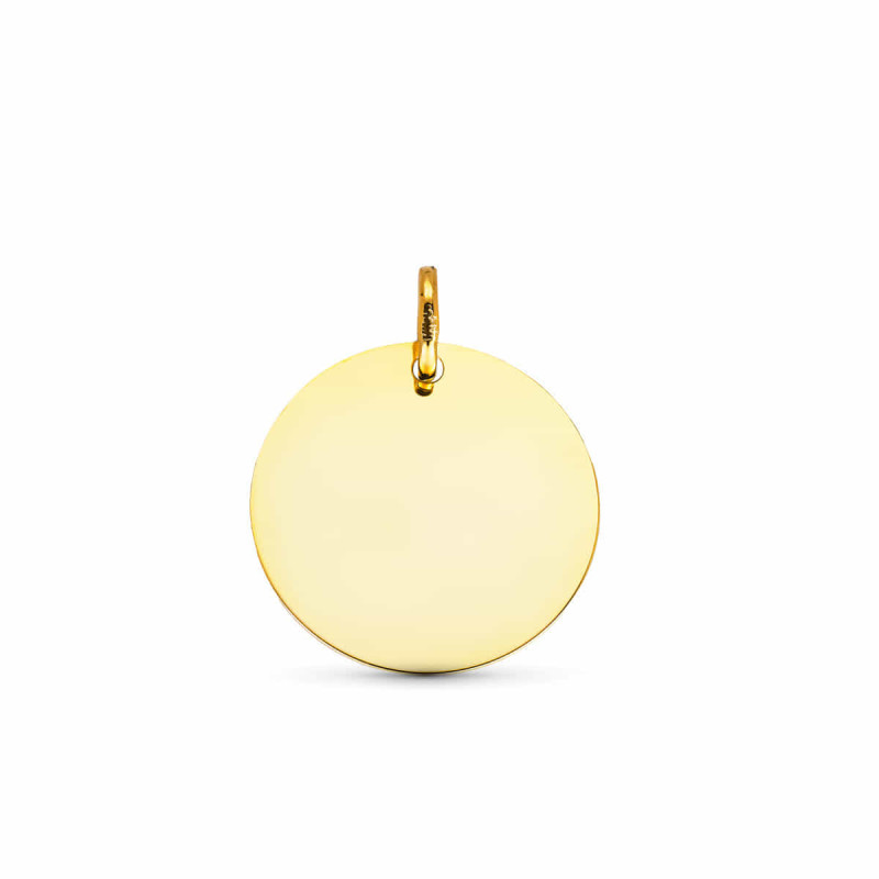 18K COLGANTE DISCO LISO BRILLO 18 MM