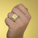 18K SELLO ORO AMARILLO CABALLERO MACIZO EURO CUADRADO 15X15 MM 18K SELLO ORO AMARILLO CABALLERO MACIZO EURO CUADRADO 15X15 MM