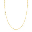 18K CADENA ORO AMARILLO BARBADA MACIZA LARGO 60CM ANCHO 1.5 MM