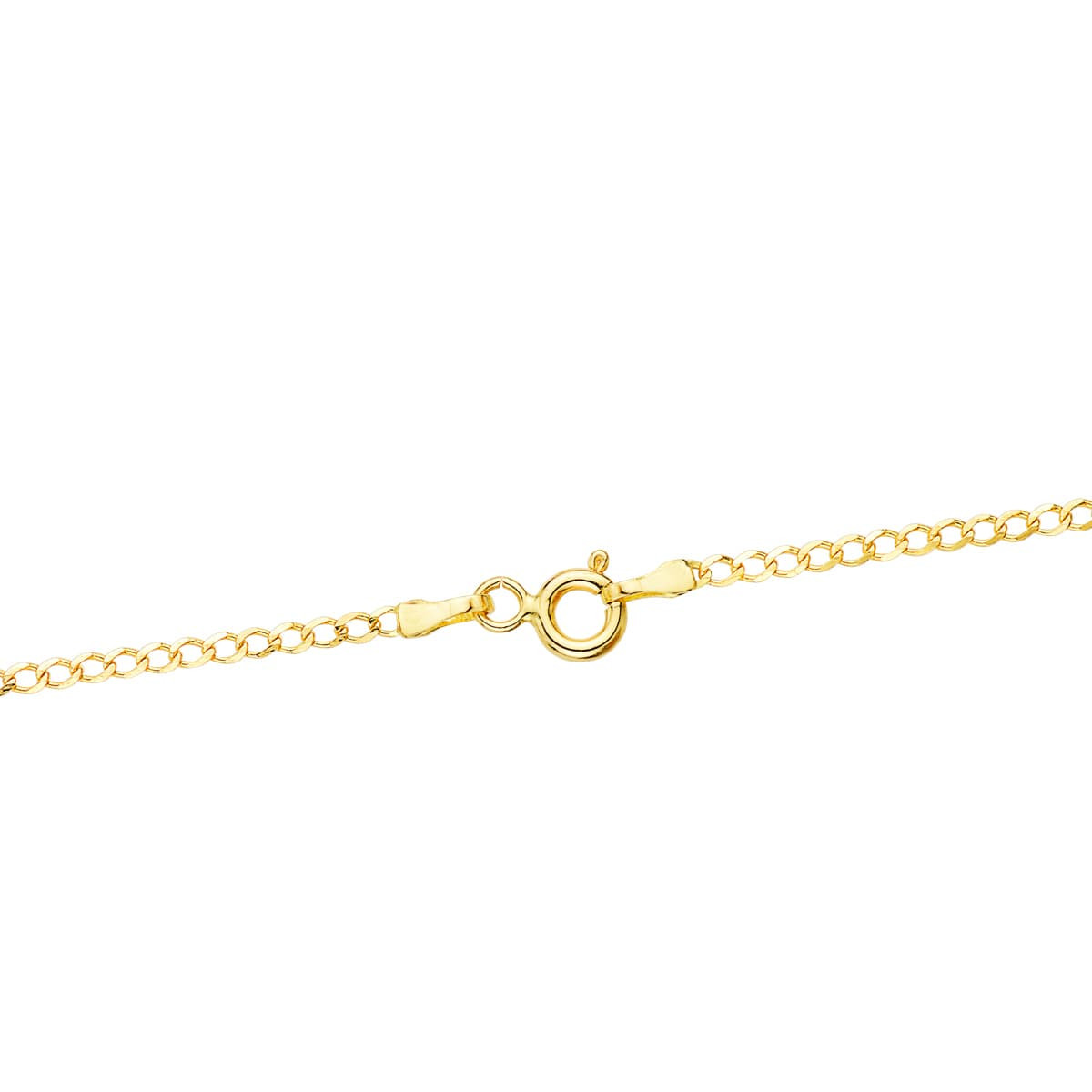 18K CADENA ORO AMARILLO BARBADA MACIZA LARGO 60CM ANCHO 1.5 MM