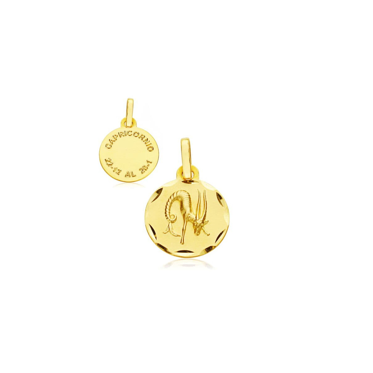 18K HOROSCOPO ORO AMARILLO CAPRICORNIO 13 MM