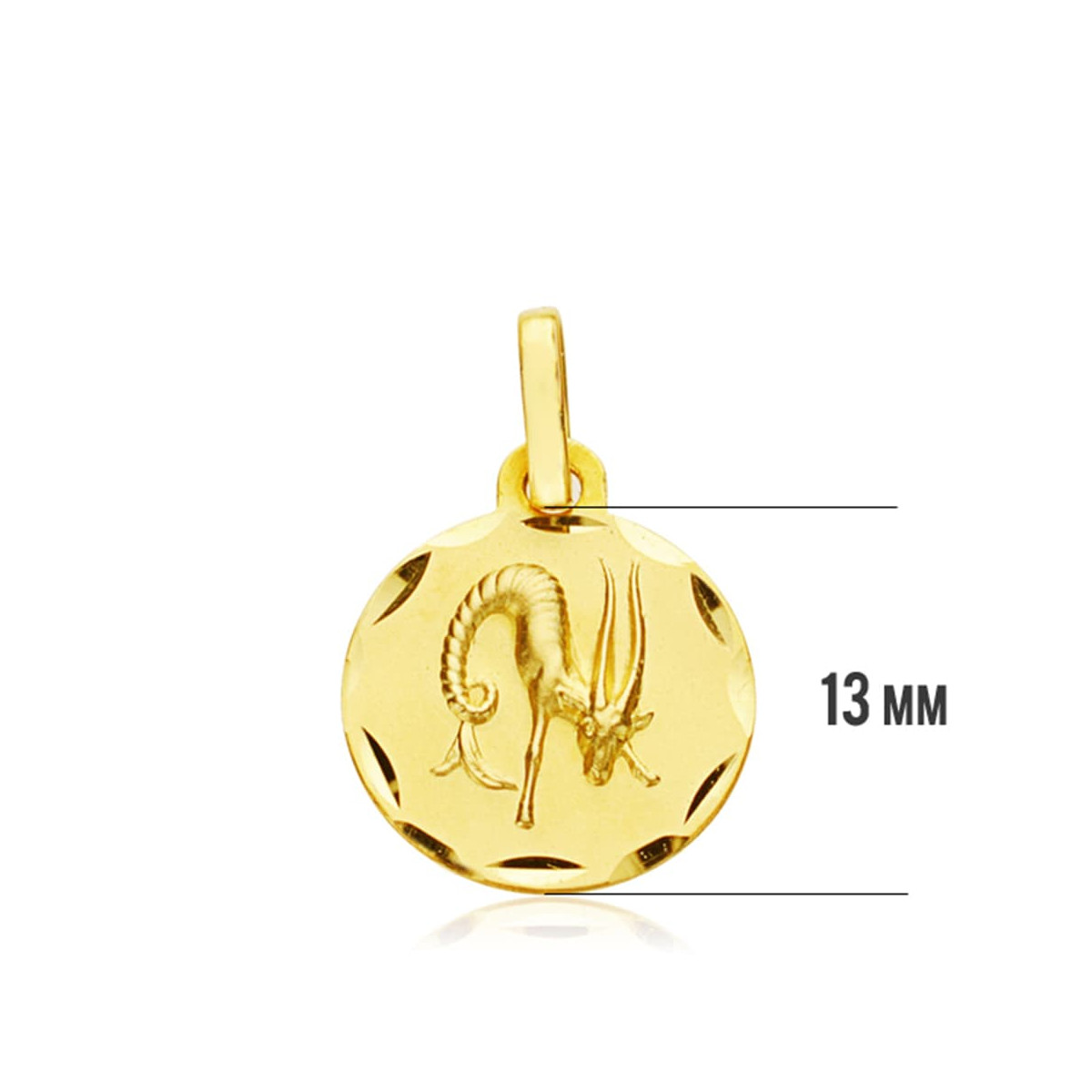 18K HOROSCOPO ORO AMARILLO CAPRICORNIO 13 MM