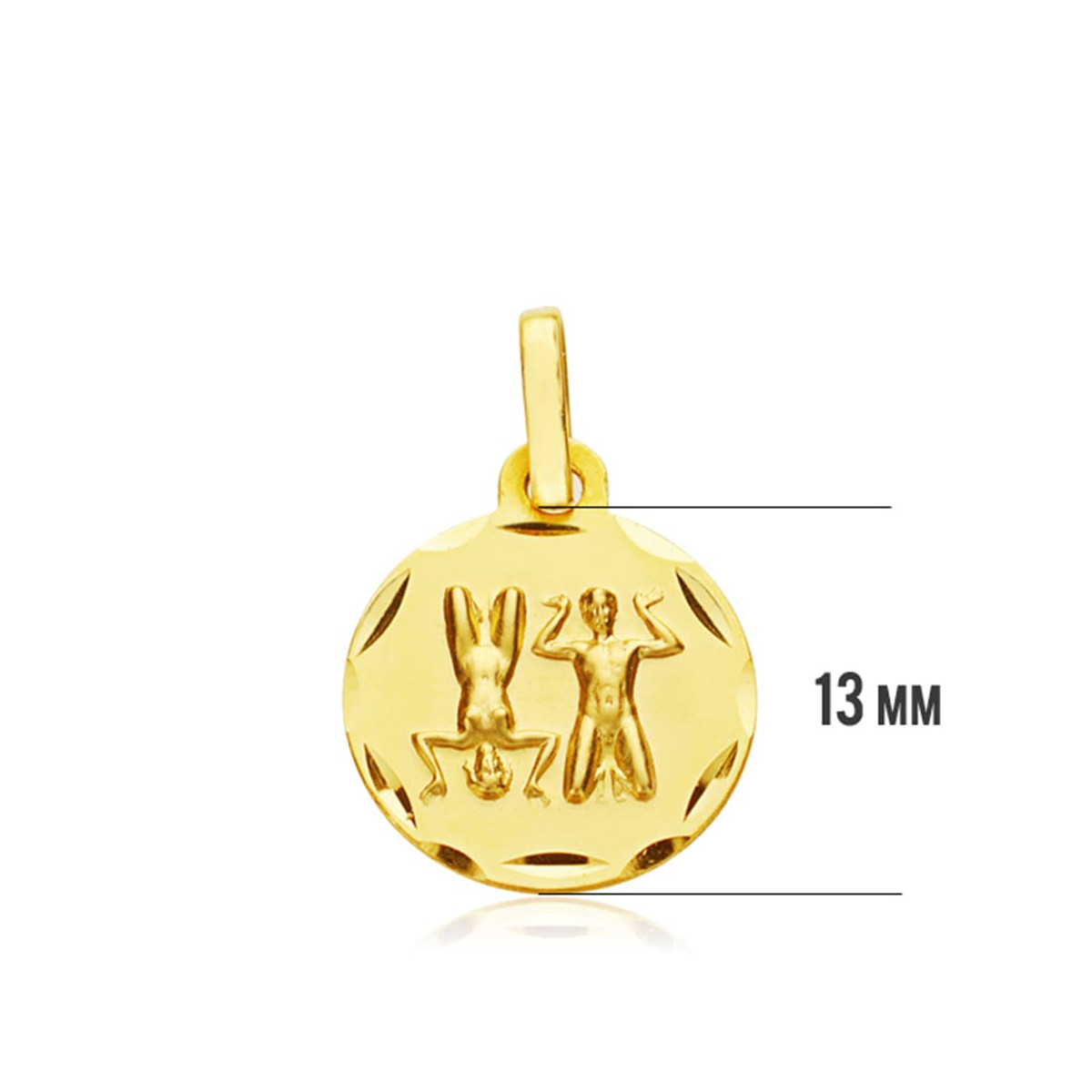 18K HOROSCOPO ORO AMARILLO GEMINIS 13 MM