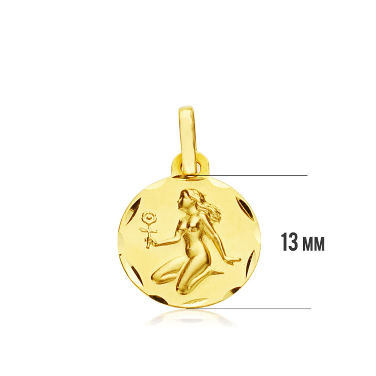 18K HOROSCOPO ORO AMARILLO VIRGO 13 MM