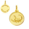 18K PLACA HOROSCOPO ORO AMARILLO ESCORPIO 16 MM 18K PLACA HOROSCOPO ORO AMARILLO ESCORPIO 16 MM
