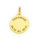 18K PLACA HOROSCOPO ORO AMARILLO ESCORPIO 16 MM 18K PLACA HOROSCOPO ORO AMARILLO ESCORPIO 16 MM