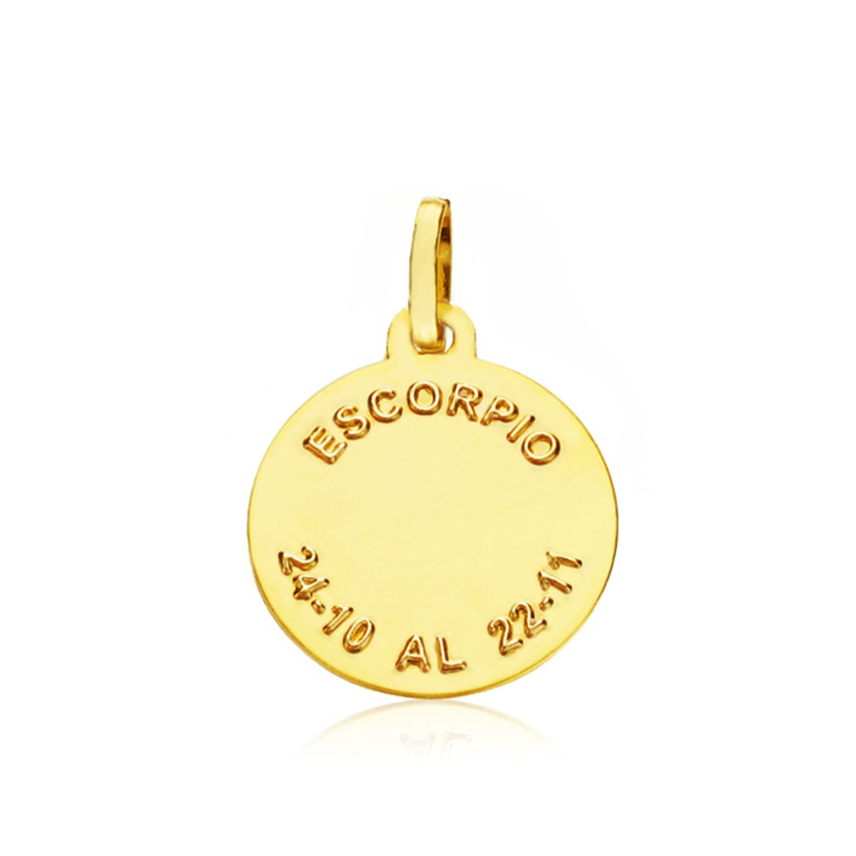 18K PLACA HOROSCOPO ORO AMARILLO ESCORPIO 16 MM