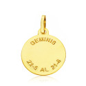 18K PLACA HOROSCOPO ORO AMARILLO GEMINIS 16 MM 18K PLACA HOROSCOPO ORO AMARILLO GEMINIS 16 MM