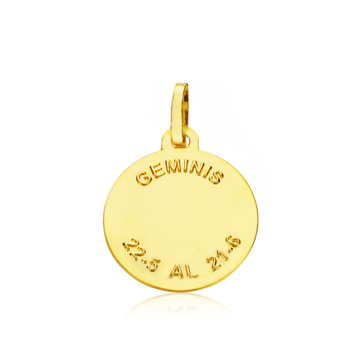 18K PLACA HOROSCOPO ORO AMARILLO GEMINIS 16 MM