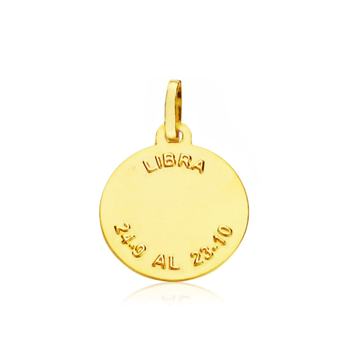 18K PLACA HOROSCOPO ORO AMARILLO LIBRA 16 MM