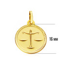 18K PLACA HOROSCOPO ORO AMARILLO LIBRA 16 MM