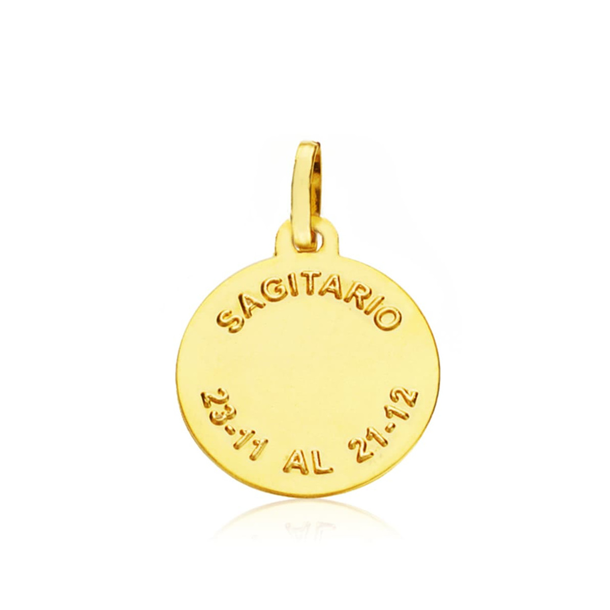 18K PLACA HOROSCOPO ORO AMARILLO SAGITARIO 16 MM