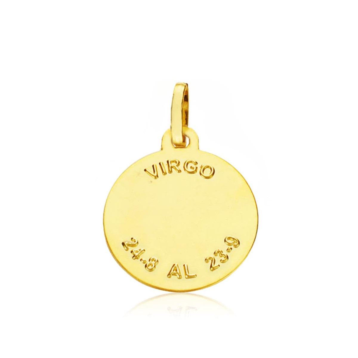 18K PLACA HOROSCOPO ORO AMARILLO VIRGO 16 MM