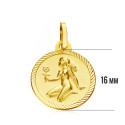18K PLACA HOROSCOPO ORO AMARILLO VIRGO 16 MM 18K PLACA HOROSCOPO ORO AMARILLO VIRGO 16 MM