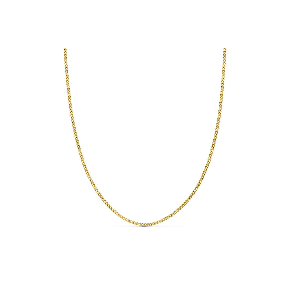 18K CADENA ORO AMARILLO BARBADA HUECA 45CM ANCHO 1.5 MM