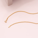 18K CADENA ORO AMARILLO BARBADA HUECA 45CM ANCHO 1.5 MM