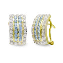 18K PENDIENTES ORO AMARILLO Y CIRCONITA CIERRE OMEGA