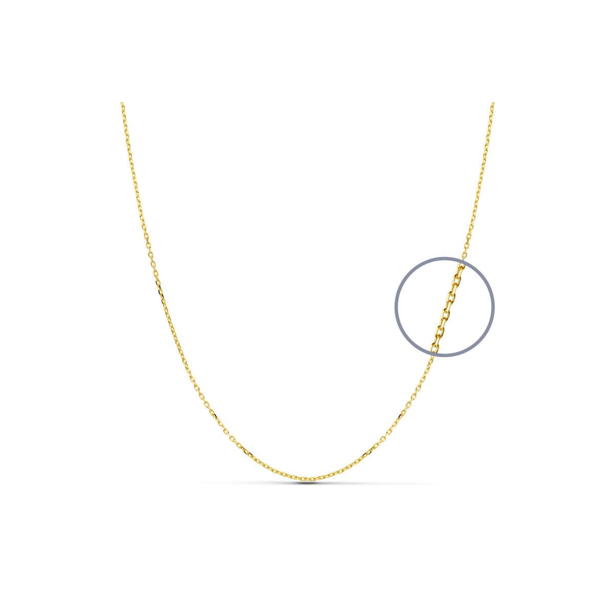 9K CADENA ORO AMARILLO FORZADA MACIZA. ANCHO: 0,7 MM. LARGO: 50CM