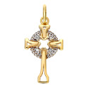 9K CRUZ SIN CRISTO ORO BICOLOR CELTA CIRCONITA 18 X 11 MM 9K CRUZ SIN CRISTO ORO BICOLOR CELTA CIRCONITA 18 X 11 MM