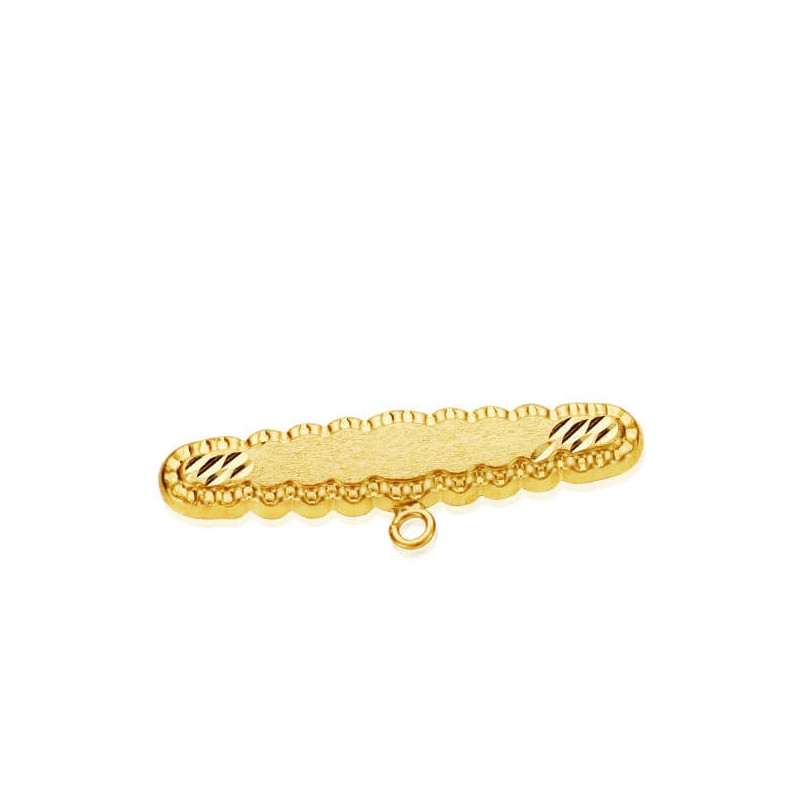 9K ALFILER ORO AMARILLO TALLADO 30X6.5 MM