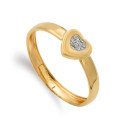9K SORTIJA ORO AMARILLO CORAZON CON CIRCONITAS. ANCHO: 7MM