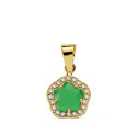 9K COLGANTE ORO AMARILLO ESTRELLA 9 MM PIEDRA COLOR 9K COLGANTE ORO AMARILLO ESTRELLA 9 MM PIEDRA COLOR