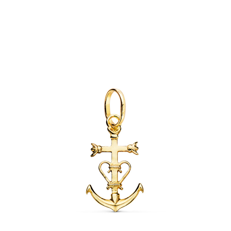 9K CRUZ DE LA CAMARGA ORO AMARILLO. 20 X 12 MM