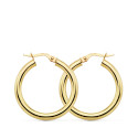 18K AROS ORO AMARILLO REDONDOS HUECOS 26X3 MM