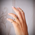 18K SOLITARIO ORO AMARILLO PEQUEÑO BEBE O MEÑIQUE CIRCONITA AGUAMARINA REDONDA 2,5MM