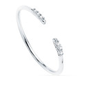 18K SORTIJA ABIERTA ORO BLANCO DIAMANTES DE LABORATORIO 0,030 QTS. G-VS2. CUERPO REDONDO 1 MM