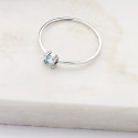 18K SORTIJA ORO BLANCO AGUAMARINA NATURAL 4X3 MM. ANCHO CUERPO: 1,10 MM