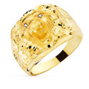 18K SELLO ORO AMARILLO CABEZA DE LEON. ANCHO 15 MM